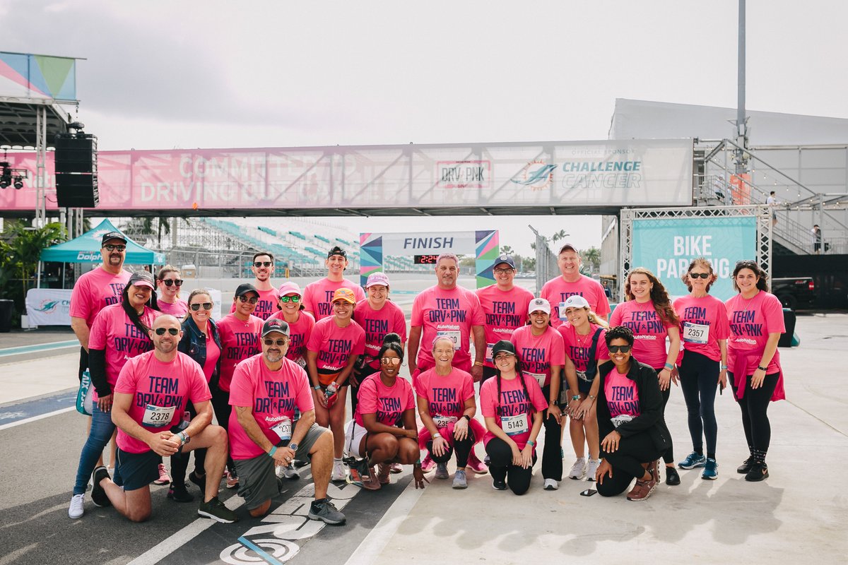 #ICYMI - Team AutoNation was pumped for Dolphins Challenge Cancer over the weekend. 🐬🎗️ Every mile counts in the race against cancer! #DRVPNK #DriveOutCancer #OneTeamOneFight @TackleCancer