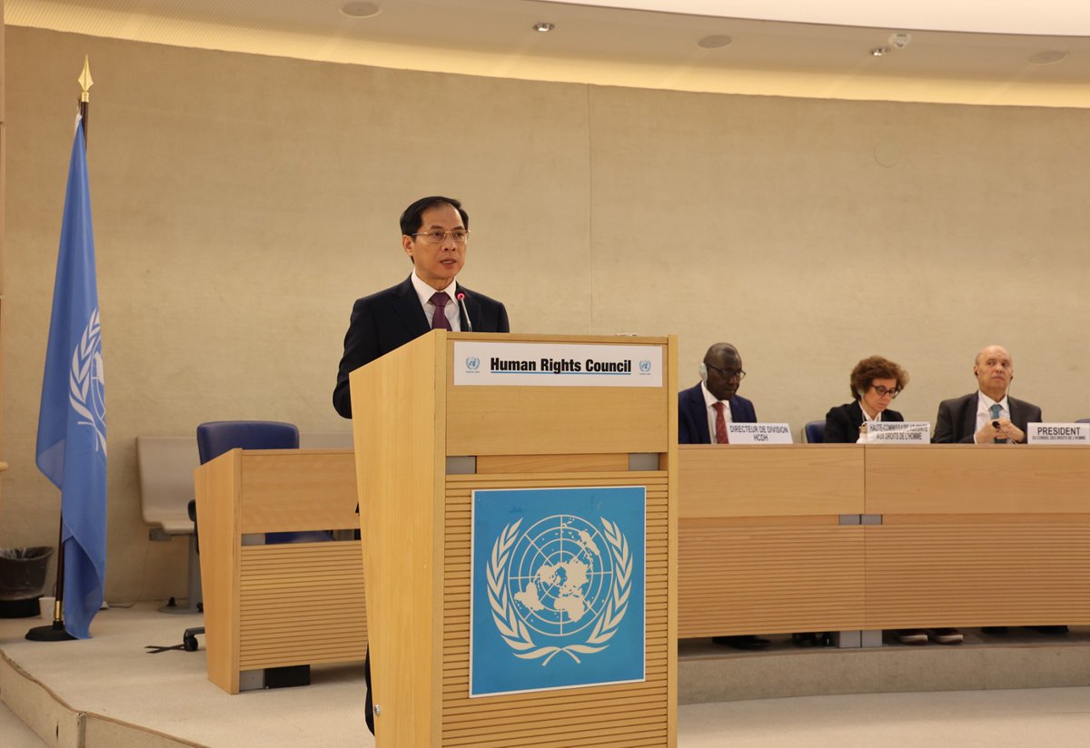 Kickstarting 55th session of the UNHRC in Geneva, Switzerland. 🇻🇳is strongly committed to promoting and protecting human rights, ready to contribute to peace, inclusive and sustainable development for all, and puts forward its candidacy for the term 2026-2028.