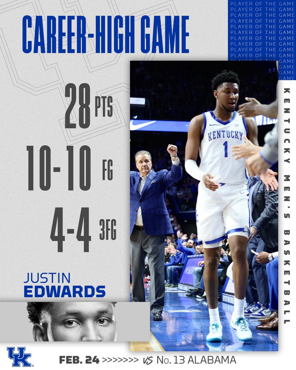 KentuckyMBB's tweet image. Happy #JEdwardsDay, #BBN

@Jedwards3_
