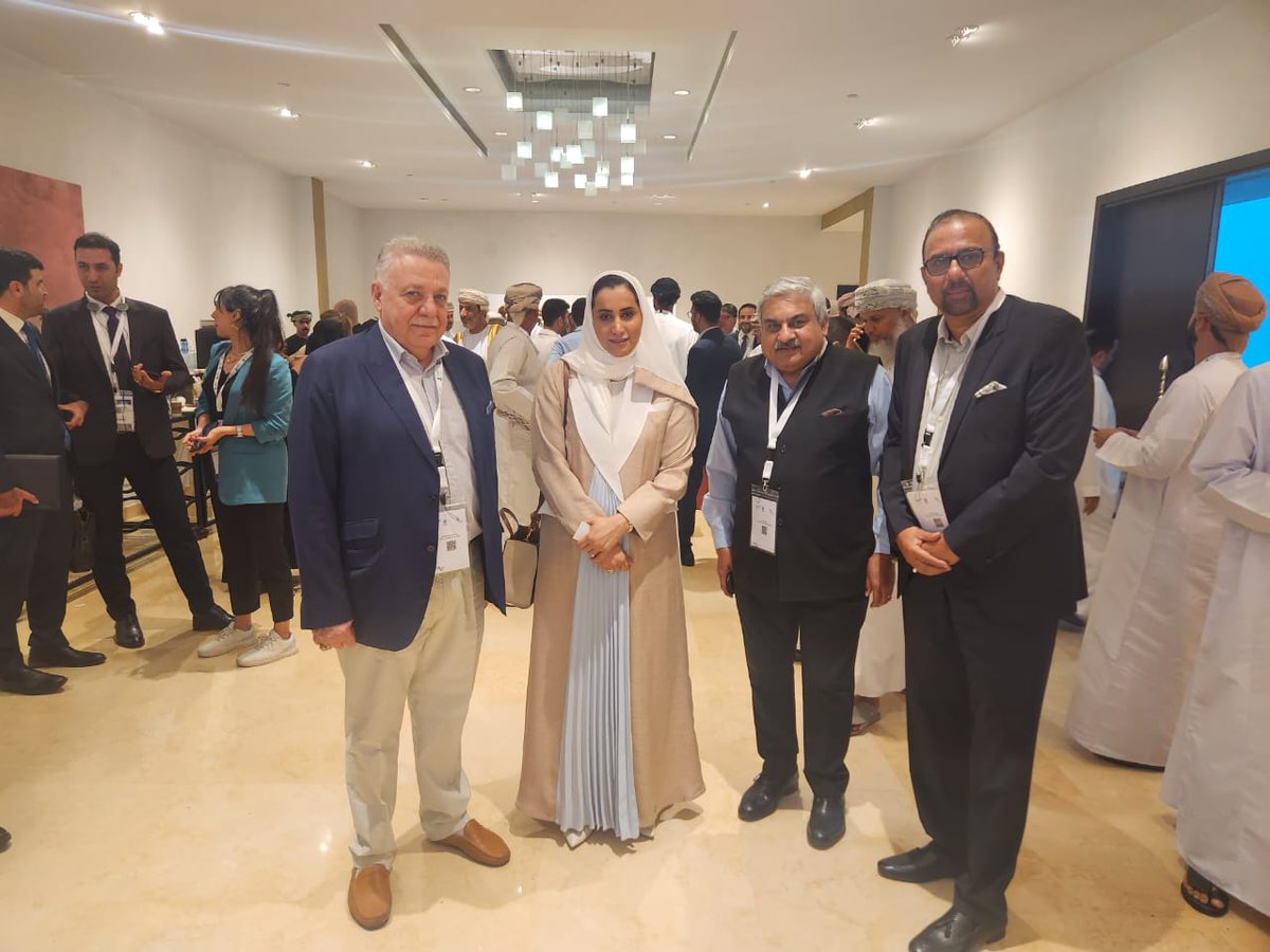 Indian business delegation actively engaged at the Sohar Investment Forum, meeting with Her Excellency Ibtisam Al-Farrugiya, Undersecretary of the Ministry of Trade, Industry, and Investment Promotion. Discussions focused on enhancing investments between India and Oman.