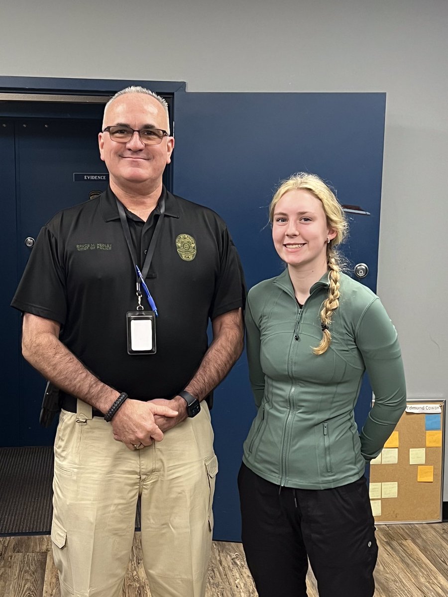 A family from Michigan stopped by the HPD so their 17 year old daughter, Sara, could meet with CSI Sheryl McCollum. Sara not only got to meet with Sheryl but got to visit with Chief Hedley where he presented her with a Hapeville Police Department Challenge Coin!