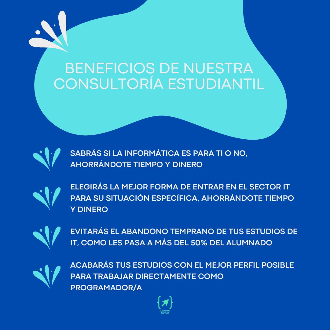 🤔 Si no sabes si la #informatica es para ti...

🤔 Si no sabes qué estudiar adaptado a tu situación para poder entrar en el #SectorIT.

😎 Si quieres estudiar aumentando al máximo tus probabilidades de salir de tus estudios con tu primer empleo bajo el brazo...

Es por aquí ⬇️