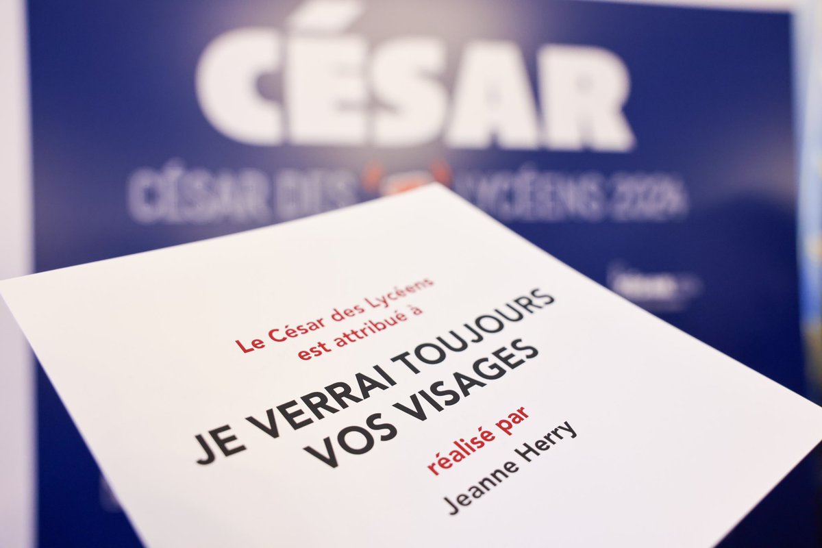 #César2024 | Le César des lycéens est attribué à "Je verrai toujours vos visages" réalisé par Jeanne Herry.
Merci aux lycéens membres du jury pour leurs votes !
