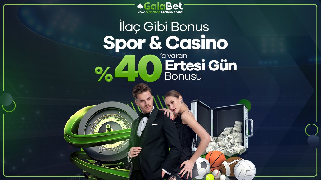 📢 Kayıp bonusunuza ek Ertesi Gün Bonusu'nuzu aldınız mı?

Spor ve Casino alanında %40'a varan Ertesi Gün Bonusu ile 2 yatırıma 3 bonus GalaBet'te sizi bekliyor!

Promosyonun detayları için hemen giriş yapın! ✨ kisalt.gg/GalaTwitter

♠️ Gala Oranlar Senden Yana!