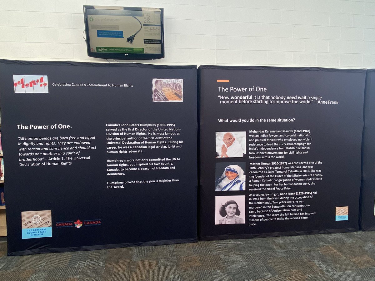 We are pleased to have the Abraham Global Peace Initiative at St. Mary. Our grade 3-8 students will have an opportunity to visit the library this week and learn more about some amazing individuals who have changed our world for the better.