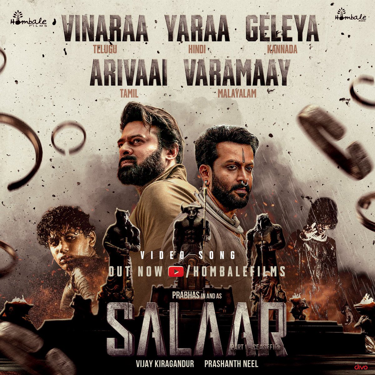 Here is #Yaraa full video song youtu.be/fb3aqOuxqcI?si… Music by @RaviBasrur garu @hombalefilms #SalaarHindi #prabhas @PrithviOfficial @PrashanthNeel2 #SalaarOnNetflix #salaar