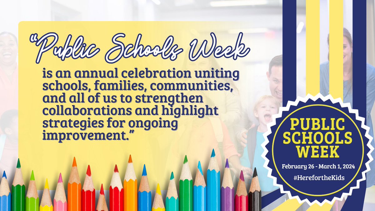 🏫 Public Schools Week is just around the corner! From Feb. 26 - March 1, let's unite to celebrate the incredible impact of public schools on our communities. Share your stories and join the movement! 🌟 #PSW24 #PublicSchoolProud publicschoolproud.org