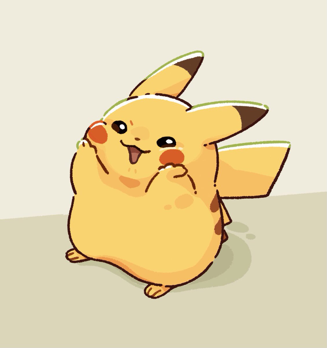 pikachu pokemon (creature) no humans solo standing open mouth smile full body  illustration images