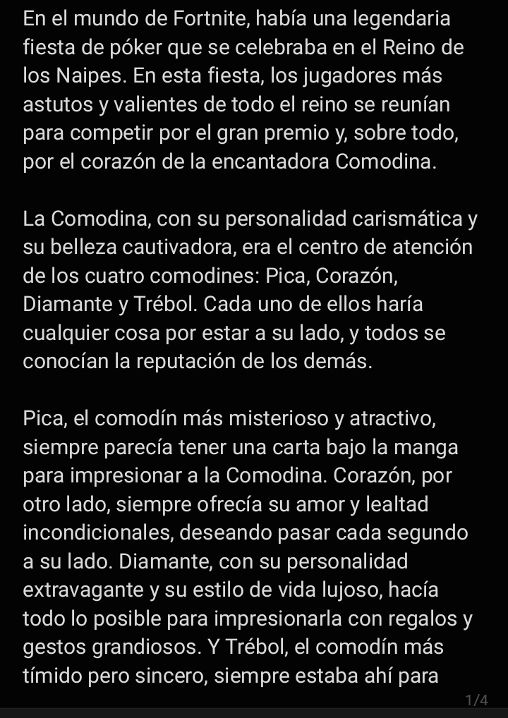 WNTD_UCHIHA's tweet photo. Una historia de amor entre los 4 comodines Y Comodina,petición de @NikaPicas81204 espero que la disfrutes mucho! Sin duda a mi parecer es la mejor que he hecho me a encantado la idea! 😏❤🫂🥰🔥🤭
#Fortnite 
#FortniteFan
#HistoryFan
#Comodines
#Comodina
#Crupier
#Reinadecorazones https://t.co/Mk5RpA0l8i