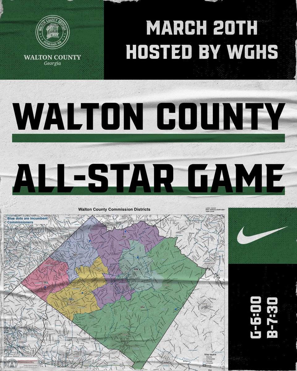 🚨Walton County All-Star Game 📍Walnut Grove HS ⏰ G-6:00 B-7:30 📅 3/20 *Coaches please send in nominations (Jr./Sr.) @MonroeAreaHoops @LCALionsMBB @LCALionsWBB @LHSGbb @walton_boys @GeorgeWaltonAD @waltontribune @WCSD_GA @LHSAthl @MonroeArea @WGHS_ATHLETICS_ @TheCircleHoops