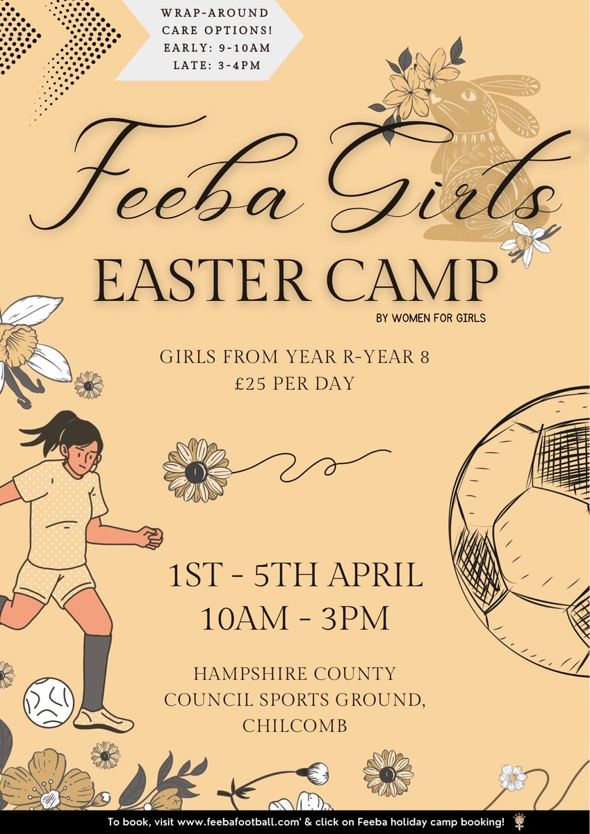 🐣 Feeba’s Easter Camps 🐣

Our Easter camps are back and we can’t wait for another football filled Easter this April! 🐰

Make sure to secure your space early and book now by clicking the link in the bio! 🤍🪺