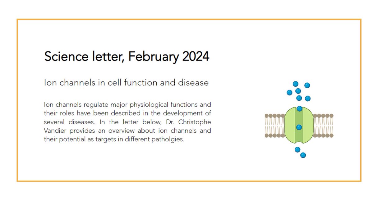 📢 We have a new Science letter! 📢
Ion channels are imperative to the normal functioning of the cell. Find out their key roles and potential as promising targets in pathologies, in this letter by Dr. Christophe Vandier.

lifesometherapeutics.com/news

#sciencenews