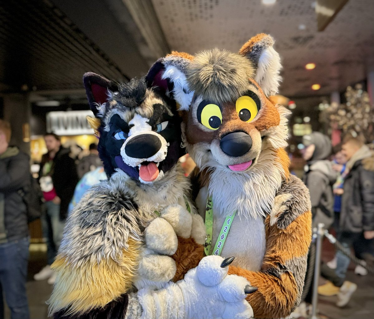 So now #NFC2024 drew to a close, I had some time for reflection. Loved it way better than last year! I'm glad to have met so many old friends and a few new ones :) Here's a picture from <a href="/Psyolus/">Cloudy ⛅🏳️‍🌈</a> capturing one of my highlights, goofing around with the lovely <a href="/RivanRunsWild/">Rivan 🔜 Folsom, MFF</a>!