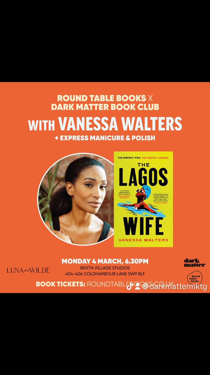ONE WEEK TILL BOOK CLUB 📚💛

🎟️ Come hang: bit.ly/48uGmCs

📍Mon 4 March, 6.45pm @BrixtonVillage Studios

Think gripping thriller, crime, wealth, suspense and family. 😮 We can’t wait to dive into this one!

All are welcome!✨

#TheLagosWife
#BookClub