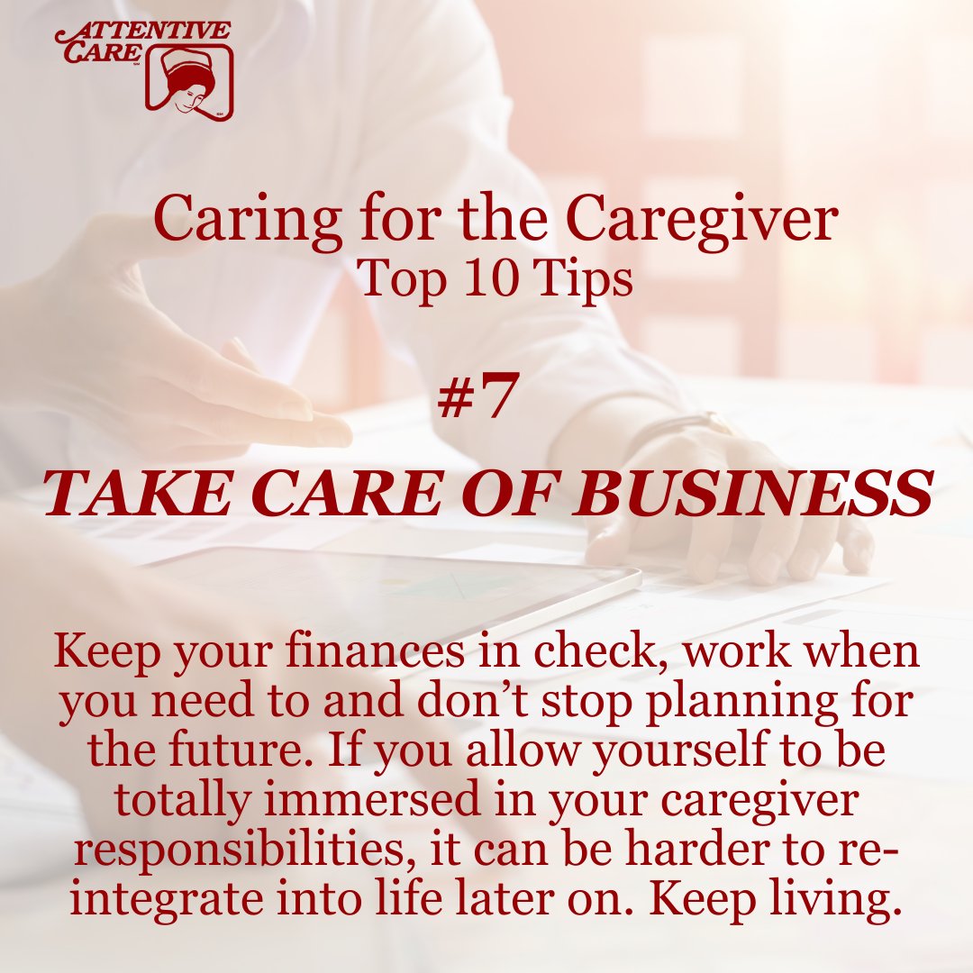 Balance is key in caregiving. Stay on top of finances, work as needed, and never cease planning for the future. Immersing yourself in caregiving is important, but maintaining a connection to life outside ensures a smoother reintegration later on. 

#CaringForTheCaregiver