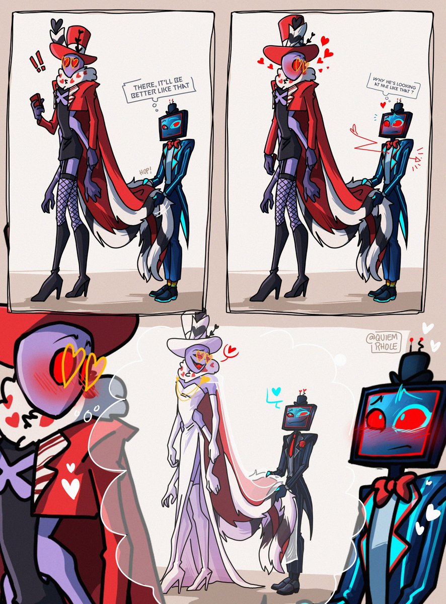 quiem_rhole's tweet photo. The difference between Val's pretty wings and a bride's veil is so very thin ❤ 
Take good care of your hubby-to-be, Voxxy

❤🦋📺❤

#HazbinHotelVox #HazbinHotelValentino #HazbinHotel #HazbinHotelFanart #StaticMoth #VoxVal https://t.co/mYTWS4Rl5r