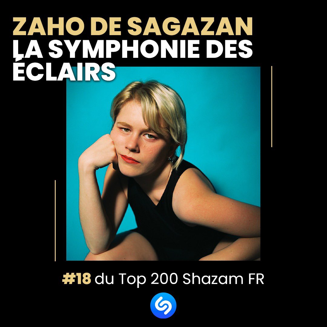 Quelle folie et quel pied !

Zaho de Sagazan et sa Symphonie des éclairs se classe

#18 #Shazam 
#19 Top Singles Midweeks
#8 Top Albums Midweeks