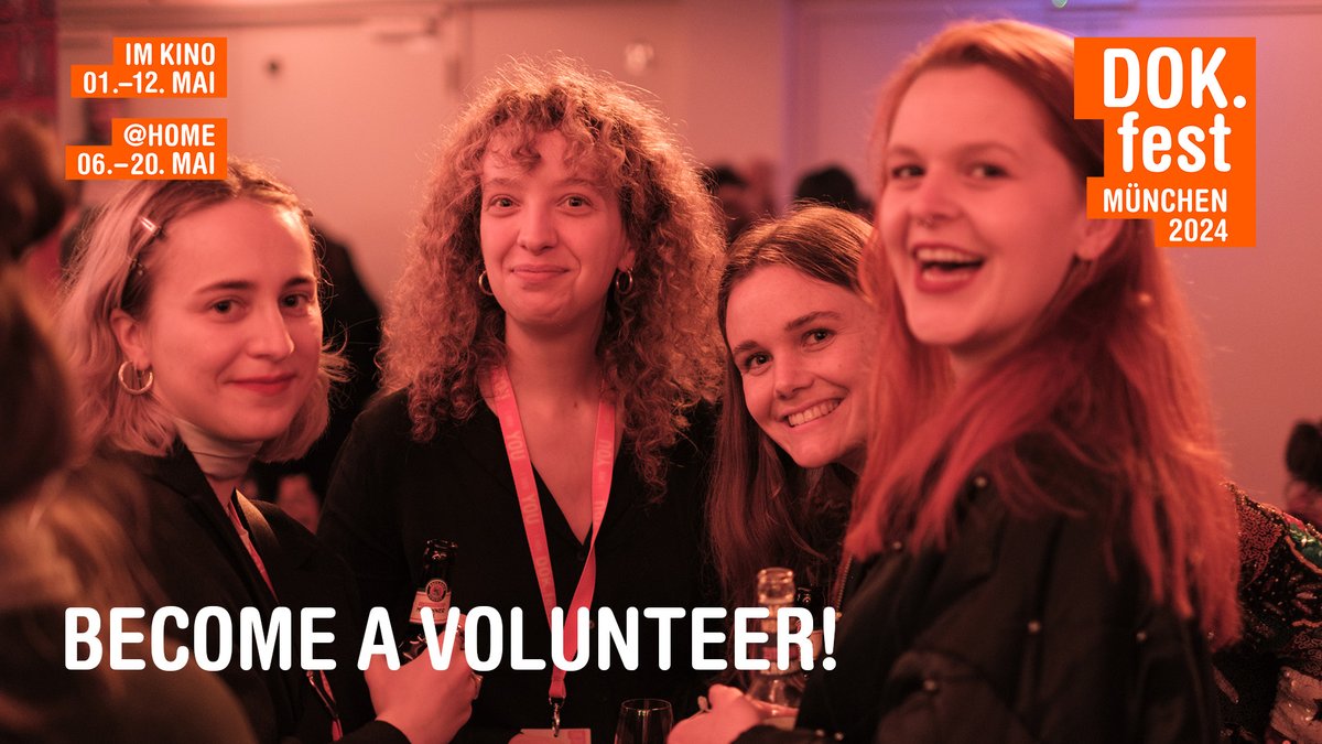 🧡 Be part of the #DOKfest2024 Festival Team! #volunteerswanted 🧡 Each year, people of all ages and backgrounds unite to passionately support our documentary film festival. 👉 Join our community and apply now: dokfest-muenchen.de/Einsatzbereiche