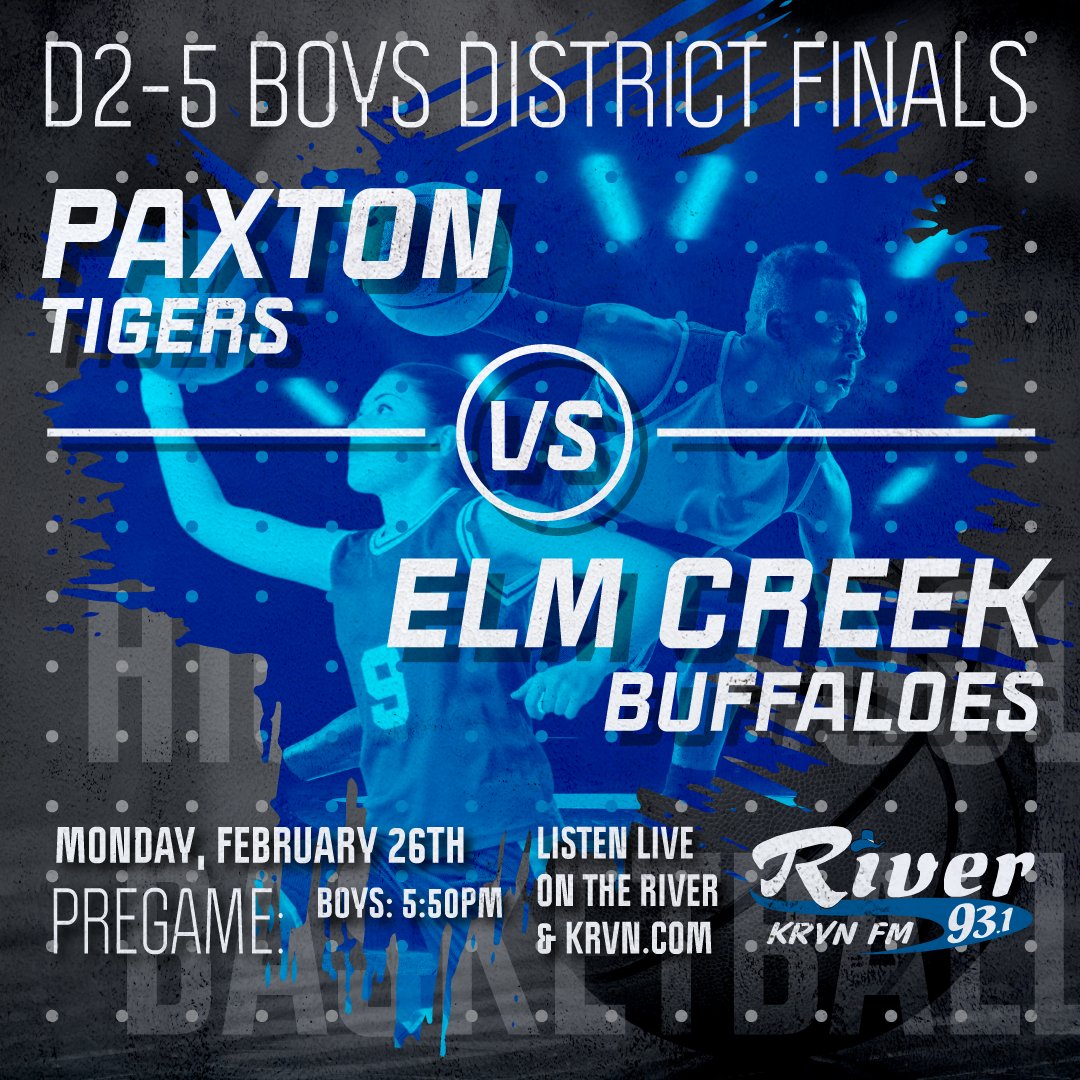 Elm Creek hosts Boye district Final tonight! The game can also be heard on KMCX FM in the Ogallala area. @ElmCreekBuffs @TannerCavenee @krvn @PaxtonSchools