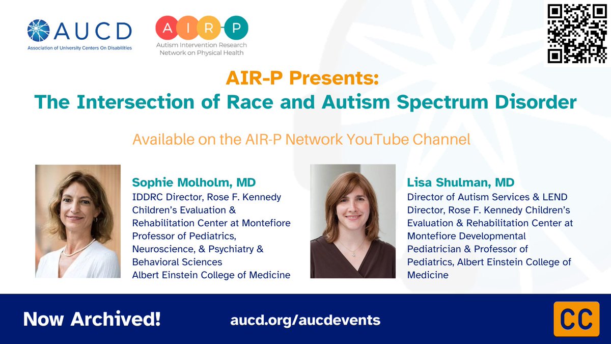 ICYMI: @AIRPNetwork's February webinar, 'The Intersection of Race and Autism Spectrum Disorder,' is now archived! Find the full webinar on the AIR-P Network YouTube channel ➡️ bit.ly/49ptaju