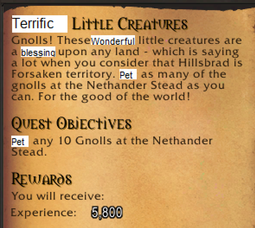 Lots of errors in this quest text in Hillsbrad Foothills. I fixed it.