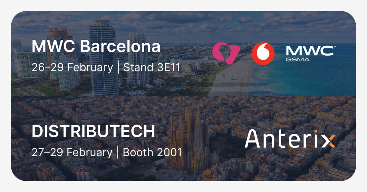 Today, we're at #MWCBarcelona with @VodafoneBiz to learn how cutting-edge #WirelessVideo is powering Connected Spaces Vision.

And tomorrow, our team will join @Anterix_Inc and the likes of @ATT at #DISTRIBUTECH24 in Florida to discuss the future of private LTE.

See you there!