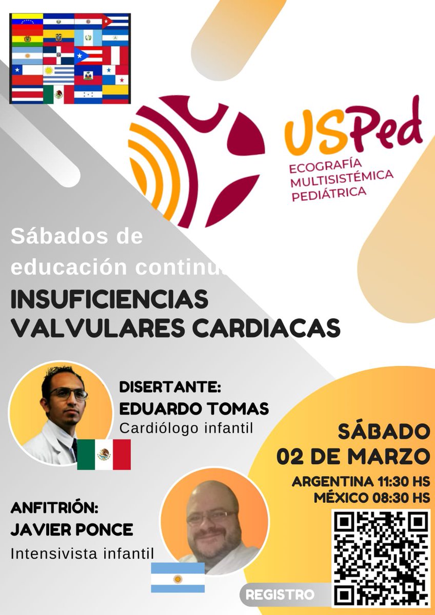 USPed_Latam's tweet photo. Sábados de #POCUS🎙️Presenta:
“Insuficiencias Valvulares Cardíacas”

Las puertas de entrada y salida a las cavidades, vistas desde el enfoque del US. 🔊🫀#PedsICU

Ponente: Dr. Eduardo Tomas @LaLoTomas3 #CardioEd 🇲🇽
Anfitrión: @javierponce76 #MedEd🇦🇷

🗓️2 de Marzo con #USPed https://t.co/WUVOUxfi1i