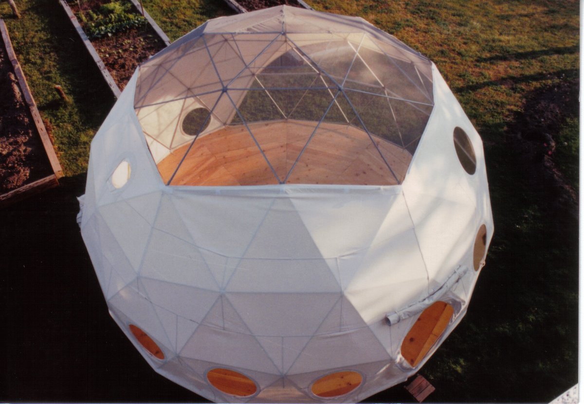 Mondays are for posting old photos of domes made of canvas! 20ft/ 6 m. #dome #backyarddome #domehouse #domehome #geodome #pacificdomes