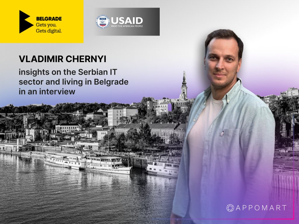 🌍 Our founder, Vladimir Chernyi discusses relocating to Belgrade &amp; its impact on #Appomart. Belgrade, a city ripe with potential, welcomes those seeking collaboration with Serbia’s vibrant IT sector.🚀Full story here ➡️ belgradegets.digital/people/vladimi… #ITBelgrade