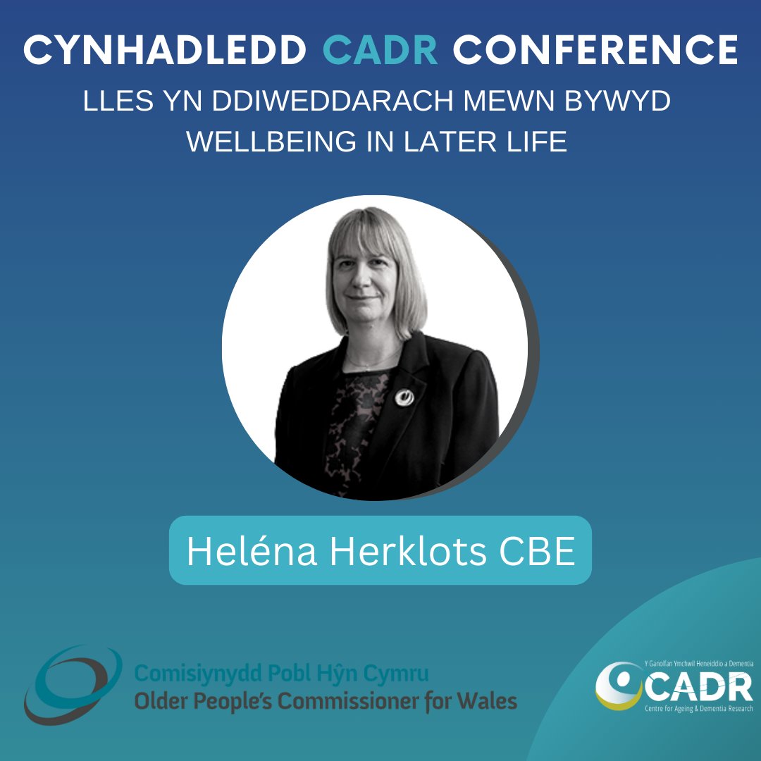 CadrProgramme's tweet photo. 🌟 Cyffrous i gyhoeddi bod Heléna Herklots CBE, Comisiynydd Pobl Hŷn Cymru, yn siaradwr allweddol yn #CynhadleddCADR. Ymunwch â ni am fewnbwn gan yr arbenigwr arbennig hwn! 🎙️ #HeneiddioYnDda
https://t.co/8r1RdZPTxn @talkolderpeople https://t.co/3GL7HX2JUp