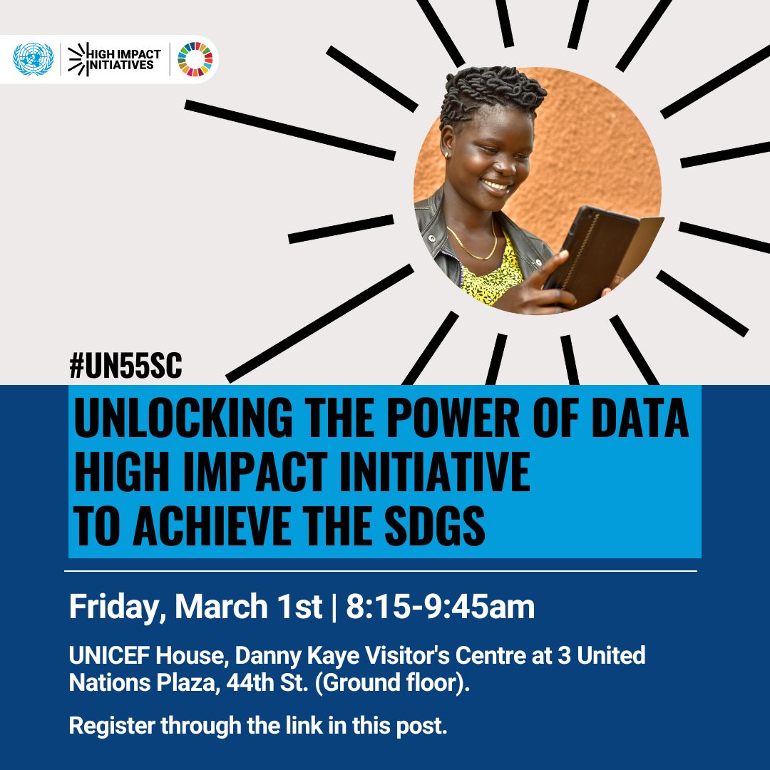 'On Friday 1 March hear more about the #PowerofData High Impact Initiative and how national data partnerships are: ➡️Revolutionizing decision making ➡️Accelerating digital transformation agendas ➡️Opening up economic opportunities. Register here: buff.ly/3UQs8J1 #UN55SC