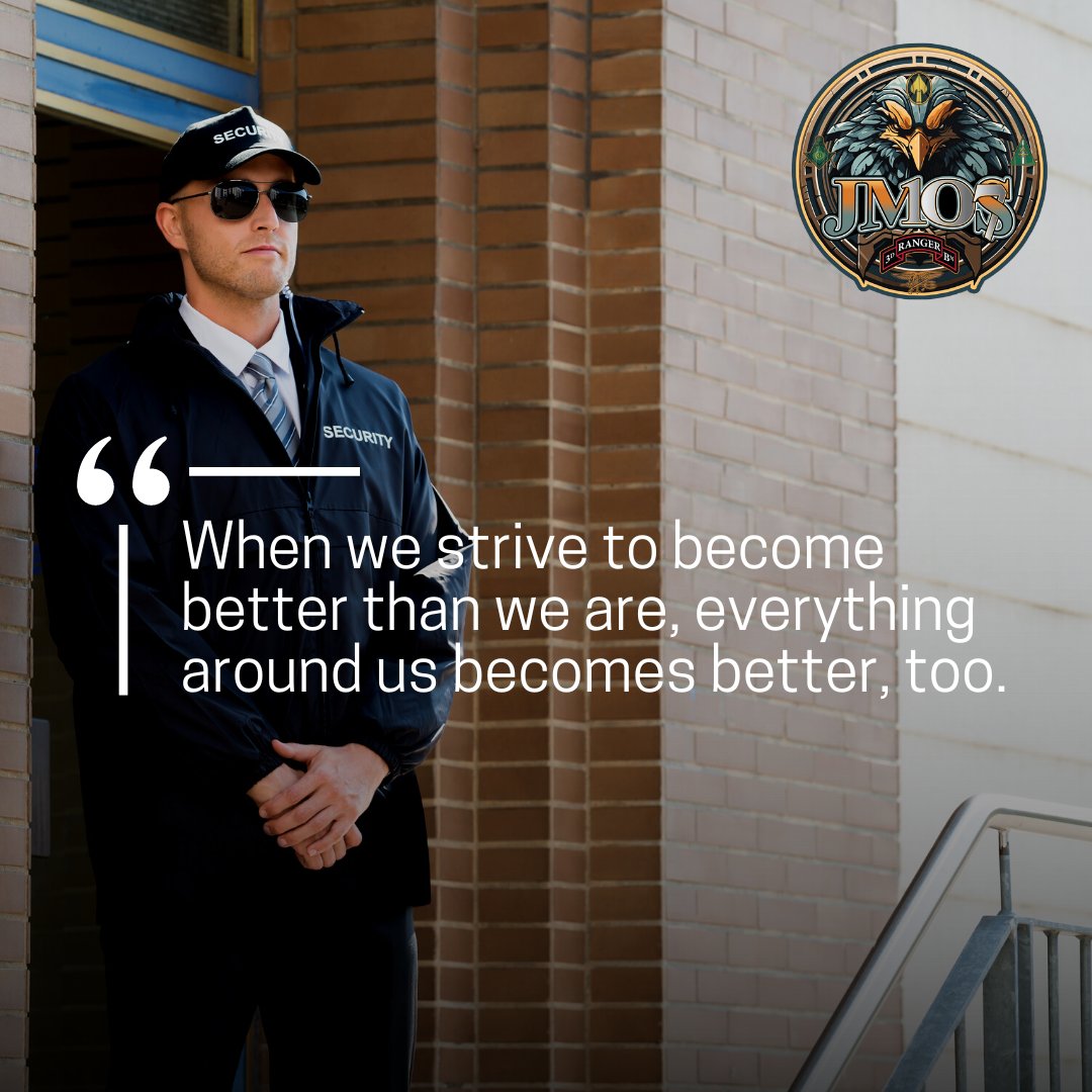 'When we strive to become better than we are, everything around us becomes better, too.' — Paulo Coelho.
.
.
#WorkHard #InspiringQuotes #SecuritySolutions #SecurityServices #Security #NY #LongIsland #NewYork #NassauCounty #JMOS107