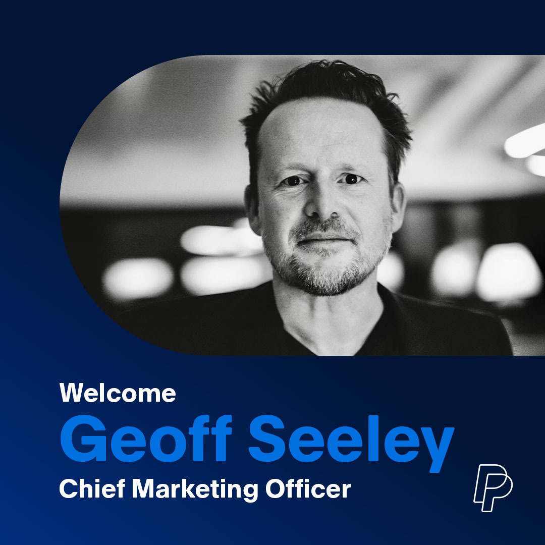 We are excited to announce that Geoff Seeley has joined PayPal as Chief Marketing Officer. Seeley brings 25+ years in global brand, digital, and performance marketing and was most recently the Global CMO and Communications Officer at CashApp and Afterpay.