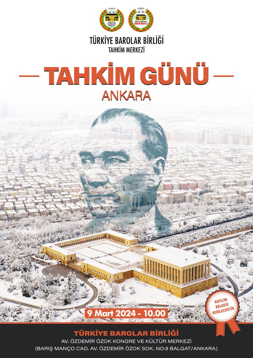 🗓️ 9 Mart #Cumartesi 🕞 10.00 ✅ Düzenleyen: @TBBTahkim 📝 Kayıt: barobirlik.org.tr/Haberler/tahki… 📢 Yaklaşan hukuk etkinlikleri: turkiyehukuk.org/etkinlik/ 🔹Bizi takip edin: linktr.ee/turkiyehukuk