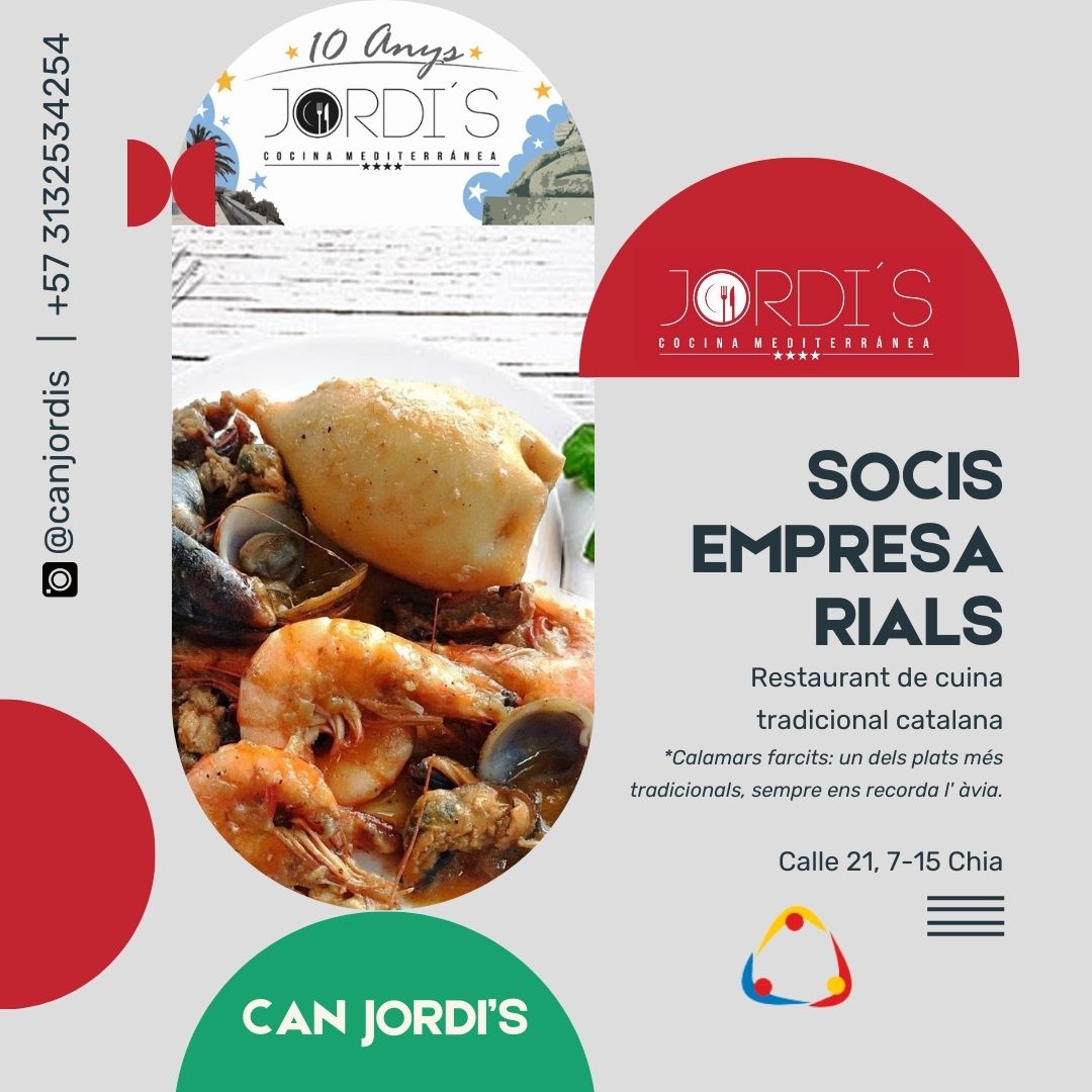 comcatcol's tweet photo. 🤝SOCIS EMPRESARIALS COMCATCOL 2024 🤝

✖️Restaurant Can Jordi's: Cuina Mediterrània

Restaurant de cuina tradicional catalana a Chia. Els plats que sempre ens recoden a l'àvia!
#comcatcol #socisempresarials #restaurant   #mediterrani  #català #bogotá #chia #colombia #catalunya https://t.co/P9y926PD53