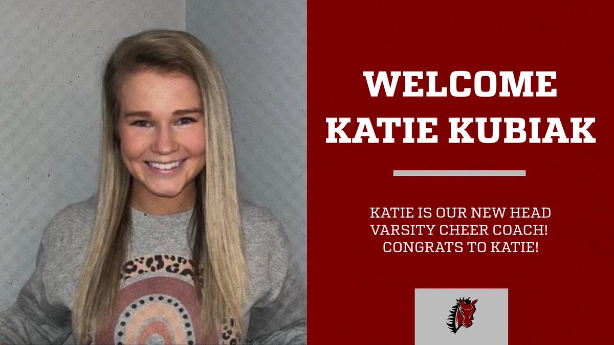 Congrats to Katie Kubiak who will serve as our new Head Varsity Cheer Coach! Katie is an LSN alum who cheered at Missouri State and served as an assistant this year. Welcome, Katie!