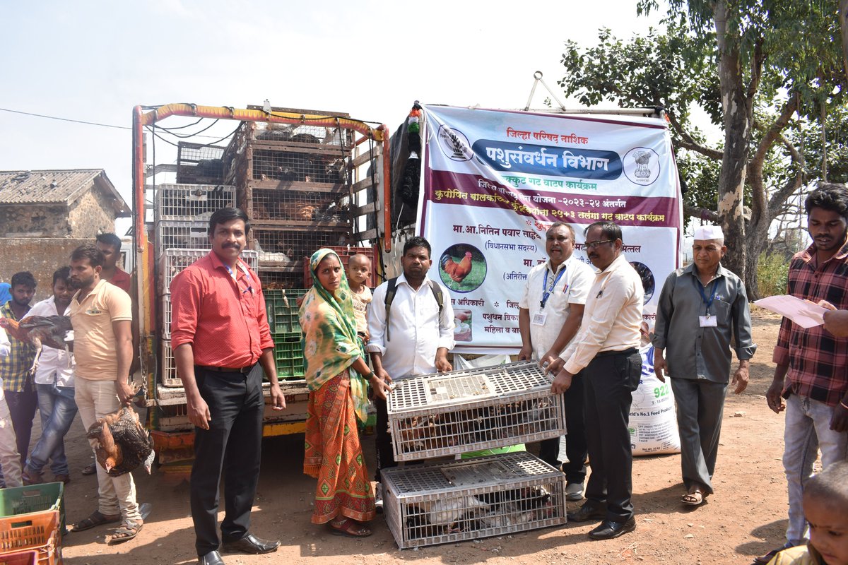 ABP_Surgana's tweet photo. Poultry scheme availed by beneficiaries of #Kilbil Melava, mainly families of SAM-MAM children, by the hands of Hon. MLA kalwan-Surgana Shri. Nitin Arjun (A.T.) Pawar. This initiative will further reduce #malnutrition through hyperlocal #collaboration
#AspirationalBlockProgram https://t.co/yjMtnGy8Yh