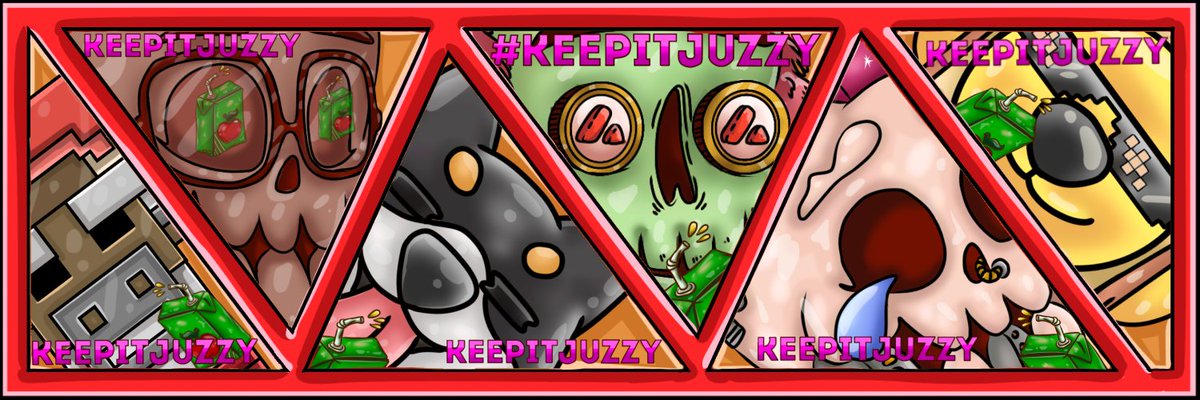 PiolinoLenard's tweet photo. @Juzzwashere 
Done with X banner art entry for Ongoing Contest!
Here are my entries!👇🔥
Hope you like it FAM!🔺🧃

#NFTs #JuzzyDraws #keepitjuzzy
1/4: https://t.co/2ddXFjZgHs