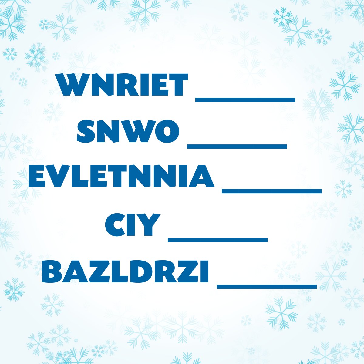 Solve our February word puzzle. 

Hint: Look at our previous posts from this month to spot the answers!