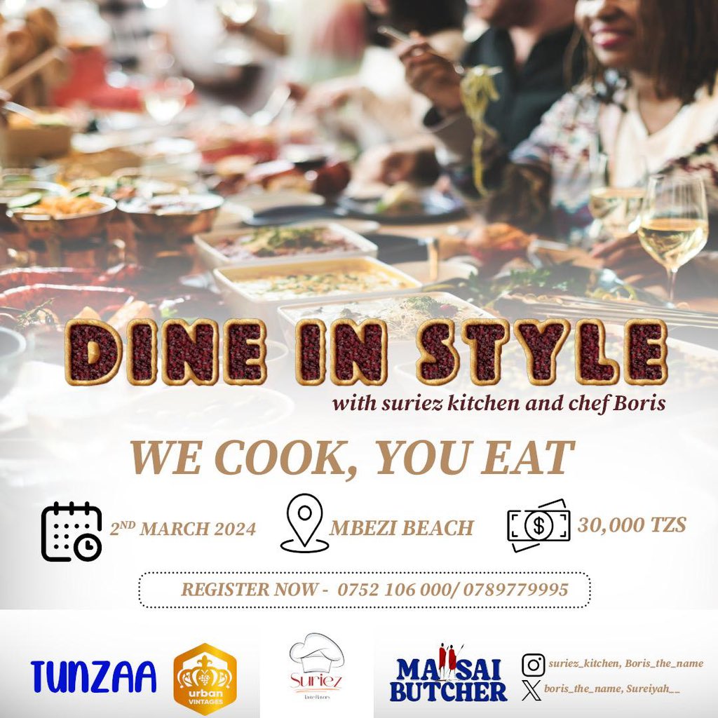 urbanvintagedsm's tweet photo. Naomba #Retweet Fam❤️
Tunawakaribisha wote kwenye event ya #DineWithStyle tupate ladha za misosi ya @boris_the_name 😋
#Malotwine Zitakuepo🔥So Utapata Chakula Kizuri Na Wine Tamuu🍷
#DineWithStyle Kwa 30,000 Tu!!
#Food😋 #Wine🍷
Taarifa Zaidi👇🏿👇🏿 https://t.co/KsZ3T7sUKL