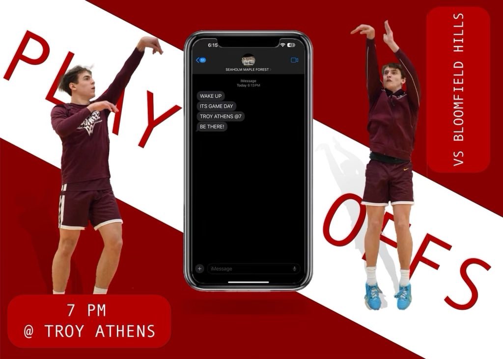 Maples Basketball (@maples_hoops) on Twitter photo 🏀🔥 P L A Y O F F S 🔥🏀
Let's go Maples!
📍4333 John R Rd, Troy
⏰7pm
Come get rowdy and support the boys! 👏🏼🤩💪🏼
<a href="/themapleforest/">THE FOREST</a> <a href="/MIprepzone/">MIPrepZone</a> <a href="/bill_watson19/">Bill Watson</a> <a href="/scscores/">State Champs! Scores</a> <a href="/theDZoneBball/">The D Zone Basketball</a> <a href="/freeppreps/">Freep H.S. Sports</a> <a href="/OAAathletics/">OAA Athletics</a> <a href="/theoaklandpress/">The Oakland Press</a> <a href="/folsombrandonj/">Brandon Folsom</a> <a href="/PrepHoopsMI/">Prep Hoops Michigan</a> <a href="/MichHSBball/">Mich HS Bball</a> 🏀🔥 P L A Y O F F S 🔥🏀
Let's go Maples!
📍4333 John R Rd, Troy
⏰7pm
Come get rowdy and support the boys! 👏🏼🤩💪🏼
<a href="/themapleforest/">THE FOREST</a> <a href="/MIprepzone/">MIPrepZone</a> <a href="/bill_watson19/">Bill Watson</a> <a href="/scscores/">State Champs! Scores</a> <a href="/theDZoneBball/">The D Zone Basketball</a> <a href="/freeppreps/">Freep H.S. Sports</a> <a href="/OAAathletics/">OAA Athletics</a> <a href="/theoaklandpress/">The Oakland Press</a> <a href="/folsombrandonj/">Brandon Folsom</a> <a href="/PrepHoopsMI/">Prep Hoops Michigan</a> <a href="/MichHSBball/">Mich HS Bball</a>
