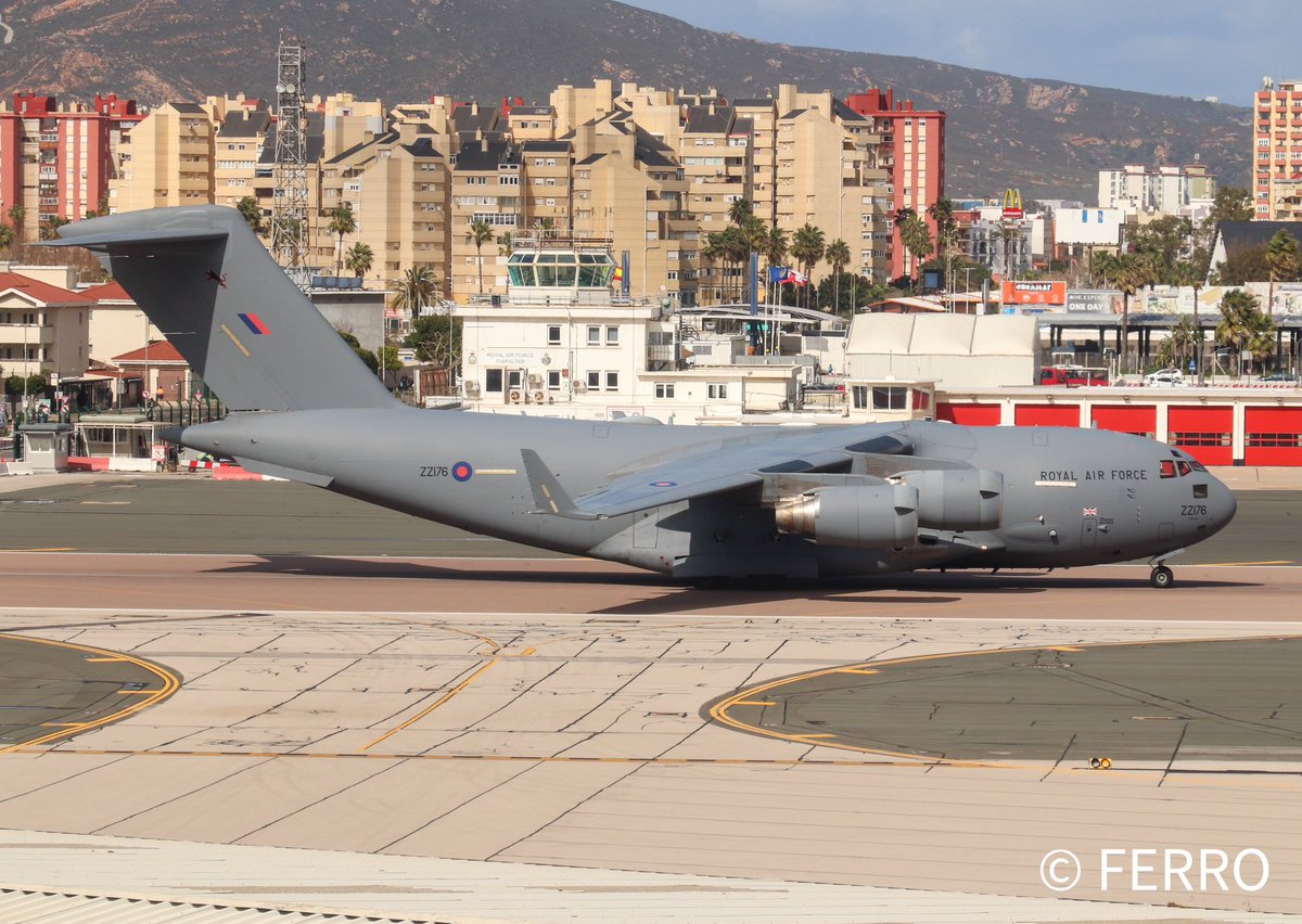 RAF #Boeing C17A Globemaster III - ZZ176 arriving in <a href="/RAF_Gib/">RAF Gibraltar</a> this afternoon #aviation #aviationdaily #aviationphotography #planespotting #planespotter <a href="/RoyalAirForce/">Royal Air Force</a> <a href="/RAFBrizeNorton/">RAF Brize Norton</a> <a href="/BZZSpotters/">RAF Brize Norton & RAF Fairford Spotters</a> <a href="/MODGibraltar/">MOD Gibraltar</a> <a href="/air_intel/">Air & Sea Intel</a> <a href="/scan_sky/">SkyScanWorld ✈️🚁📡</a>