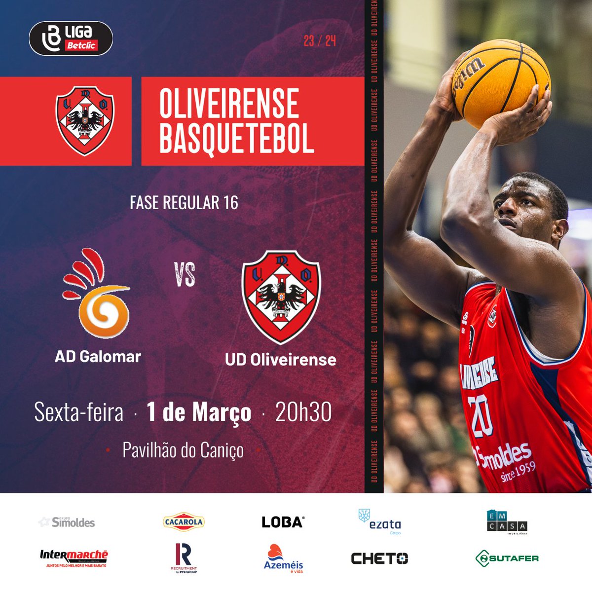 Estamos de volta após uma pausa de 2 semanas! 😁 Iniciamos o mês de março com 2 jogos frente à Associação Desportiva Galomar, sendo o 1º esta sexta-feira para a fase regular. Contamos com o teu apoio! ❤️💙

🎥 Transmissão na FPBTv 📺

#UDObasket #SomosUnião