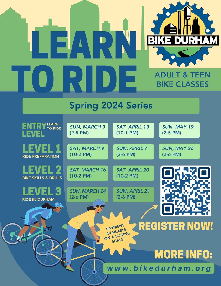 Not only do we like to take rides on our buses, we love to hop on our bikes and take rides too; however, we understand everyone doesn't know how to ride a bike, and that's why Bike Durham would love to teach you! 🚴‍♂️
Register now or get more information at bikedurham.org
