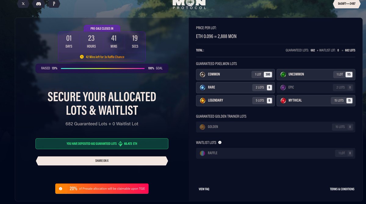 graildoteth's tweet image. Funded 157.43 eth (~500,000 USD) into the @Pixelmon @monprotocol community sale and another 316 eth into the Waitlist Pool for a total of 473e (1.45M) locked into this event! Most of the waitlist pool won't hit, but a percentage of it will!

Call me MonScrouge!

Even though I…