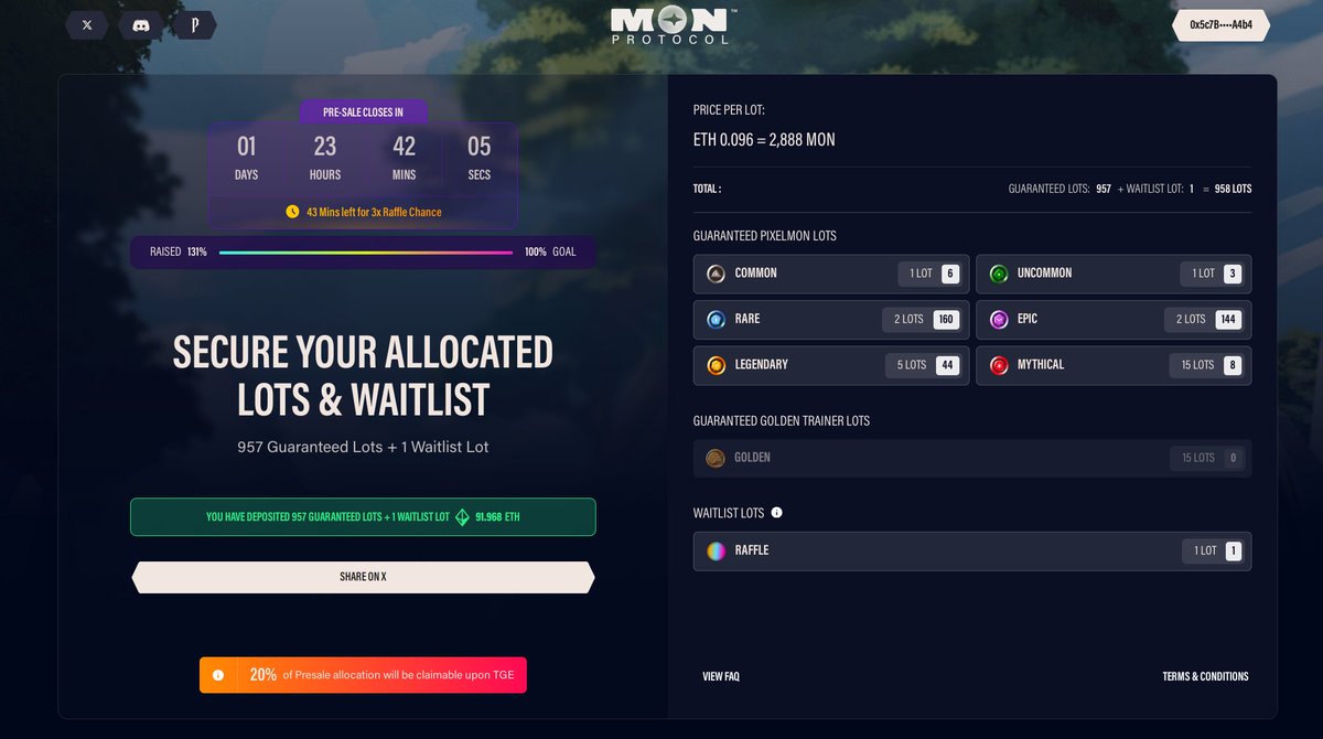 graildoteth's tweet image. Funded 157.43 eth (~500,000 USD) into the @Pixelmon @monprotocol community sale and another 316 eth into the Waitlist Pool for a total of 473e (1.45M) locked into this event! Most of the waitlist pool won't hit, but a percentage of it will!

Call me MonScrouge!

Even though I…