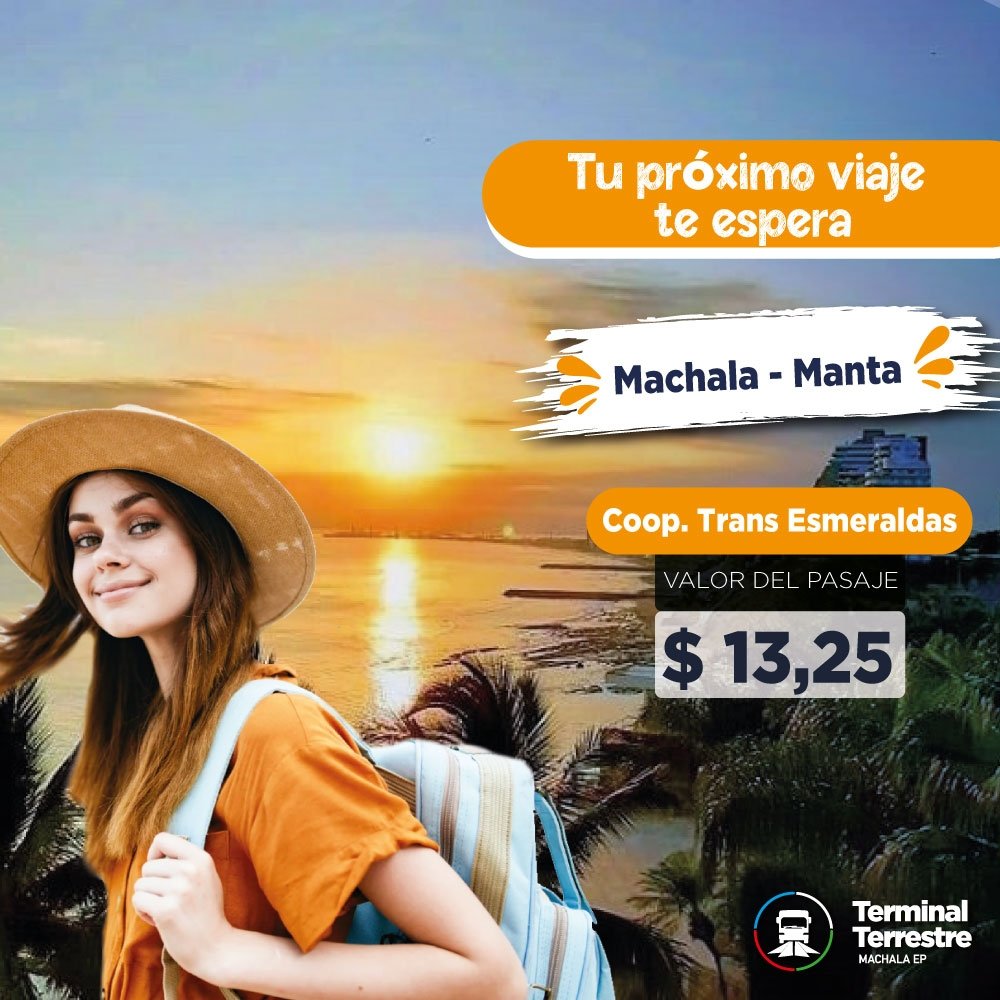 🚘Recorre los sitios más increíbles 🏞️de nuestro país, viaja seguro🛃 desde el Terminal Terrestre de Machala. 
#ViajaSeguro
#TerminaldeMachala