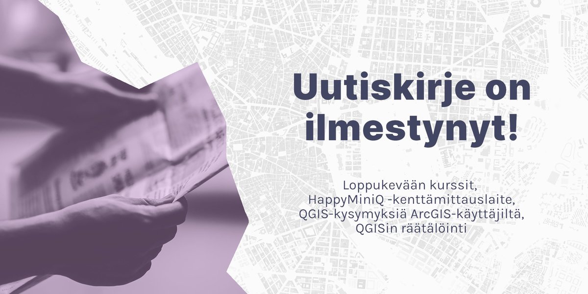 Gispo (@gispofinland) on Twitter photo Gispon uutiskirje on ilmestynyt! đ
UutiskirjeestĂ€ löydĂ€t tuoreimmat kuulumisemme sekĂ€ kevÀÀn kurssivalikoiman. LisĂ€ksi pÀÀset lukemaan HappyMiniQ-kenttĂ€mittauslaitteesta, sekĂ€ saat nĂ€ppĂ€riĂ€ ohjeita QGISin kĂ€yttöön. UutiskirjettĂ€ lukemaan, mars! đ¶ââïž
đ clt368099.bmeurl.co/10C13EA8 Gispon uutiskirje on ilmestynyt! đ
UutiskirjeestĂ€ löydĂ€t tuoreimmat kuulumisemme sekĂ€ kevÀÀn kurssivalikoiman. LisĂ€ksi pÀÀset lukemaan HappyMiniQ-kenttĂ€mittauslaitteesta, sekĂ€ saat nĂ€ppĂ€riĂ€ ohjeita QGISin kĂ€yttöön. UutiskirjettĂ€ lukemaan, mars! đ¶ââïž
đ clt368099.bmeurl.co/10C13EA8