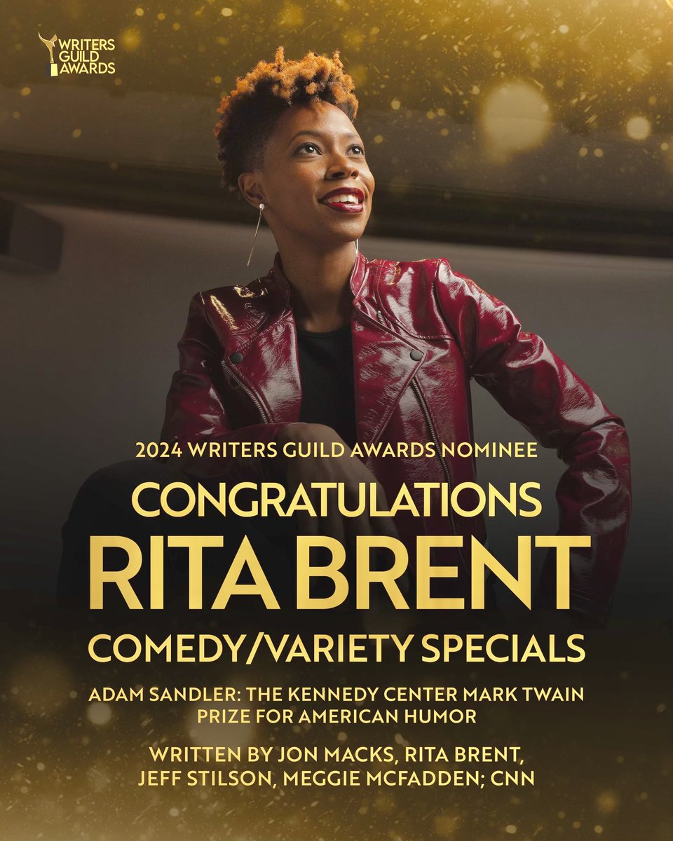 Grateful today and always! I had an amazing time writing with an amazing team to bring to life a memorable celebration for Adam Sandler! Three-time Writers Guild Awards nominee has a nice ring to it! #raisedinthesipp #ritabrentcomedy #wga