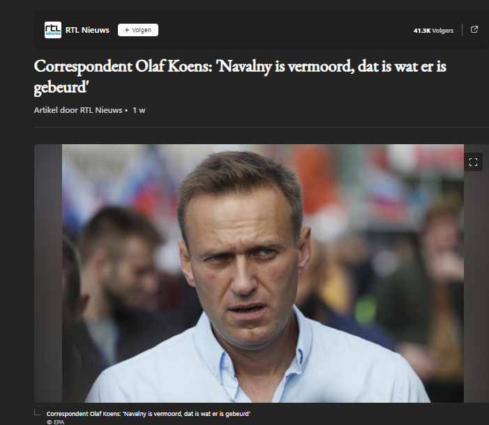 boofketimo's tweet photo. @rijswijkjan1 #OlafKoens is ook een leugenaar net als @RTLnieuws door berichten niet te controleren!
Ukrainse Inlichtingendienst meld dat #Navaly is overleden aan bloedklonters, daar waar na corona mRNA vaccinatie duizenden gevaccineerden door zijn overleden! https://t.co/3UnFCuyoHT